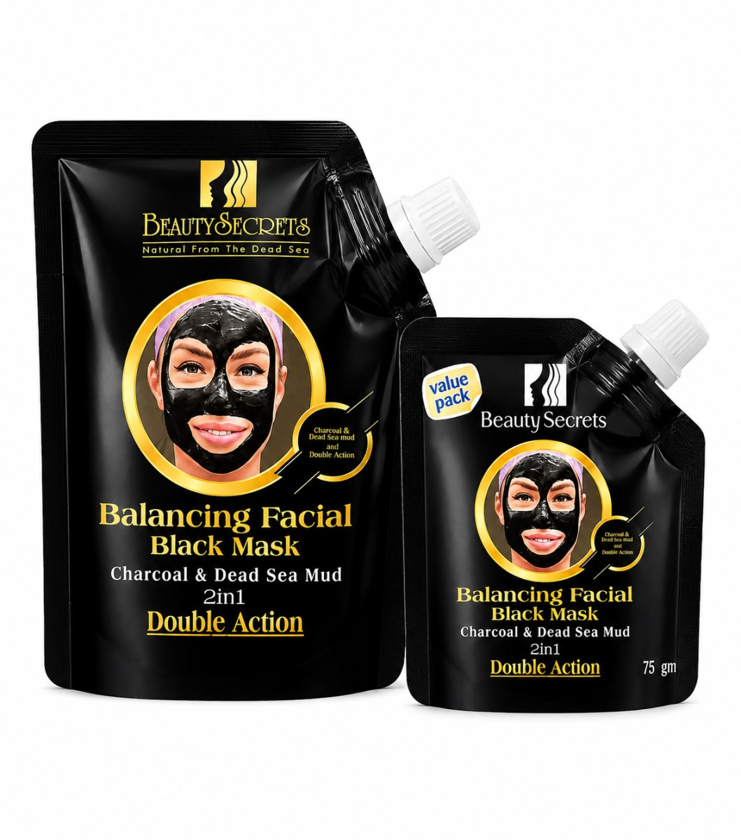 Black Mask with Charcoal & Dead Sea Mud – 2 in 1