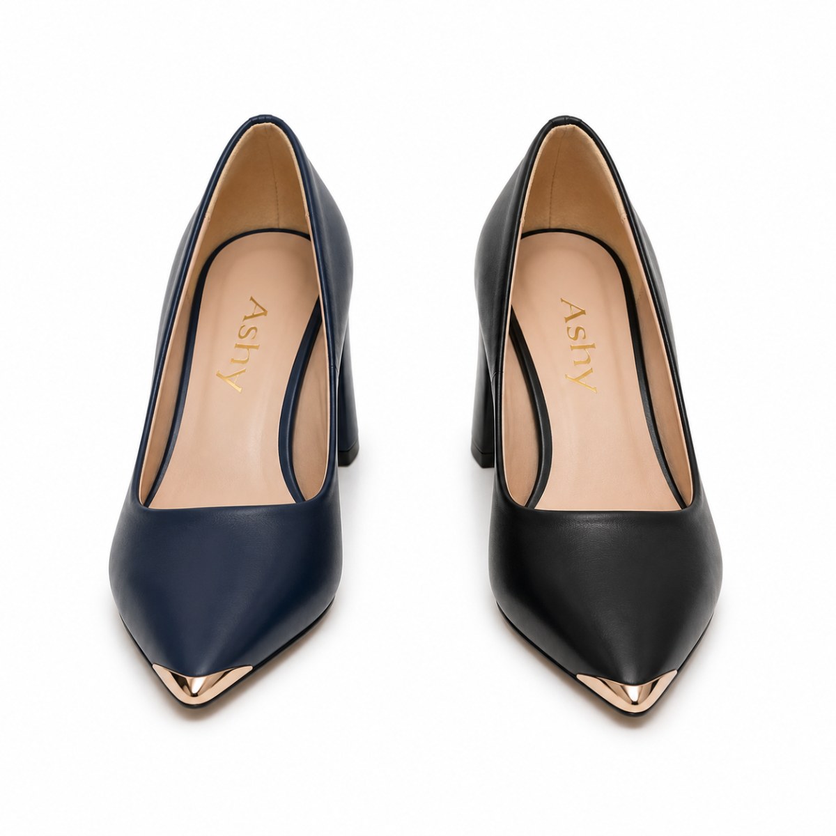 Metal Tip Pointed Toe Women's Heels